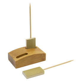 Soporte de Bambu para Pinchos 6x3,5cm (10 Uds)