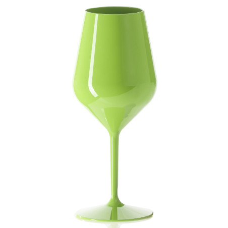 Copa Reutilizable Durable Tritán Verde para Vino 470ml (1 Ud)