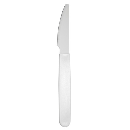 Cuchillo Reutilizable Durable PP Mineral Blanco 18,5cm (180 Uds)