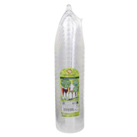 Copa de Plástico Reutilizable 2P Pie Transparente para Vino 180ml (20 Uds)