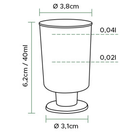 Copa de Plástico con Pie para Licor 40ml (1.400 Uds)