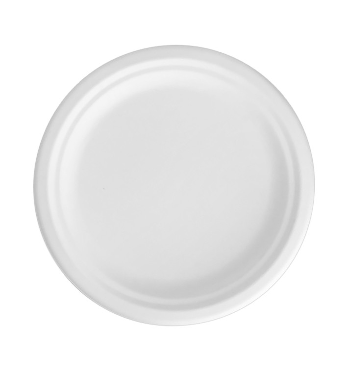 Plato Caña de Azúcar Blanco Ø22cm (25 Uds)