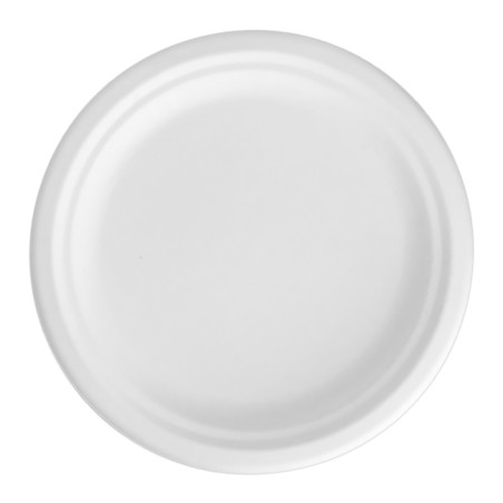 Plato Caña de Azúcar Blanco Ø22cm (25 Uds)