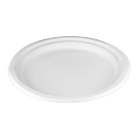 Plato Caña de Azúcar Blanco Ø22cm (25 Uds)