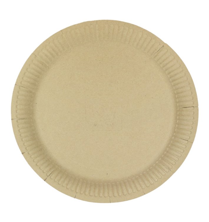 Plato de Cartón Redondo “Radial” Kraft Ø23cm 200gr/m² (650 Uds)