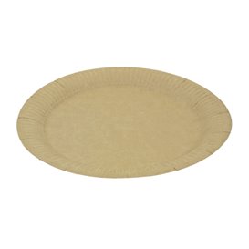 Plato de Cartón Redondo “Radial” Kraft Ø23cm 200gr/m² (650 Uds)