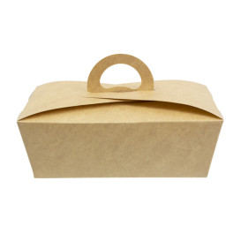 Caja "Doggy Bag" Kraft con Asa 16x9,5x6cm 1000ml (200 Uds)