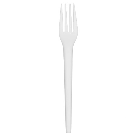 Tenedor Compostable Reutilizable CPLA Blanco 17cm (2.000 Uds)