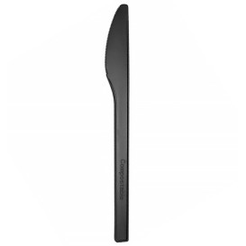 Cuchillo Compostable Reutilizable CPLA Negro 17cm (1.000 Uds)