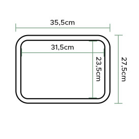 Bandeja PP Fast Food Burdeos 27,5x35,5cm (24 Uds)