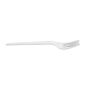 Tenedor Compostable Reutilizable CPLA Blanco 17cm (2.000 Uds)