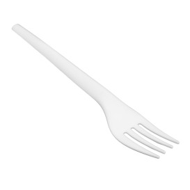 Tenedor Compostable Reutilizable CPLA Blanco 17cm (2.000 Uds)