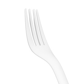 Tenedor Compostable Reutilizable CPLA Blanco 17cm (2.000 Uds)