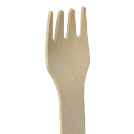 Mini Tenedor de Madera “Soft” 7,5cm (100 Uds)