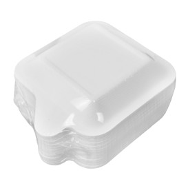 Plato Lengüeta Caña de Azúcar Blanco 11x11cm (50 Uds)