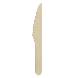 Cuchillo de Madera Desechable 16,5cm (50 Uds)