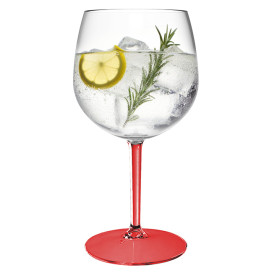 Copa Reutilizable Durable TT Pie Rojo para Gin Tonic 580ml (6 Ud)