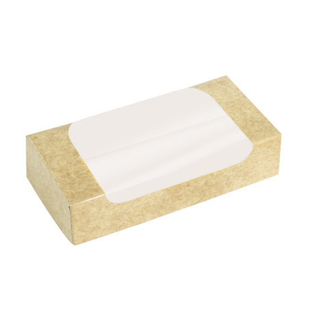 Caja de Cartón Kraft con Ventana para Pastelería 17x9x6cm (200 Uds)