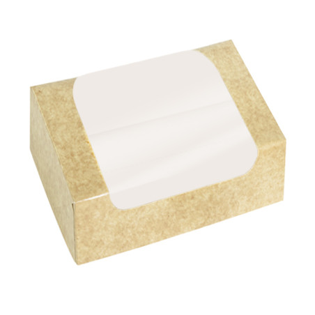 Caja de Cartón Kraft con Ventana para Pastelería 19x15x6cm (200 Uds)