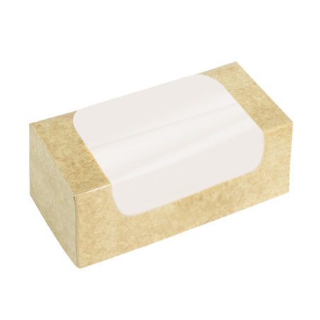 Caja de Cartón Kraft con Ventana para Pastelería 19x10x10cm (100 Uds)