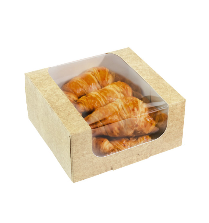 Caja de cartón con ventana para panadería