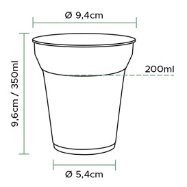 Vaso Compostable PLA Transparente 350ml (800 Uds)