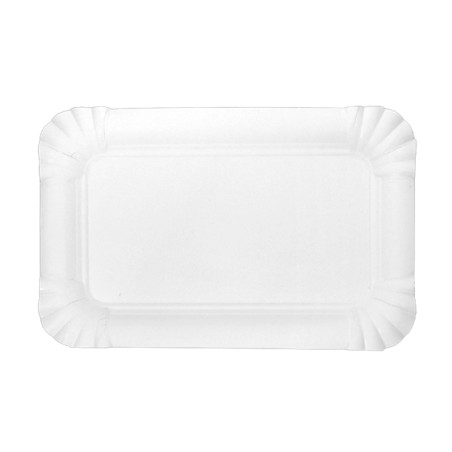 Bandeja de Cartón Rectangular Blanca 12x19cm (50 Uds)