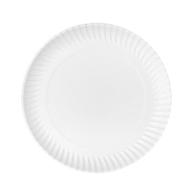 Plato de Cartón Redondo Blanco Ø23cm 450g/m² (50 Uds)