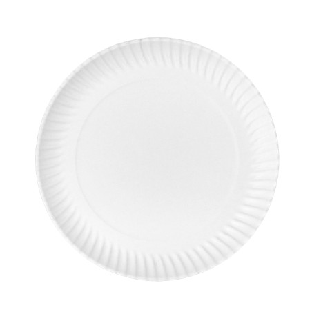 Plato de Cartón Redondo Blanco Ø23cm 450g/m² (50 Uds)