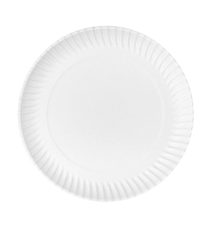 Plato de Cartón Redondo Blanco Ø32cm 600g/m² (50 Uds)