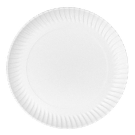 Plato de Cartón Redondo Blanco Ø32cm 600g/m² (50 Uds)