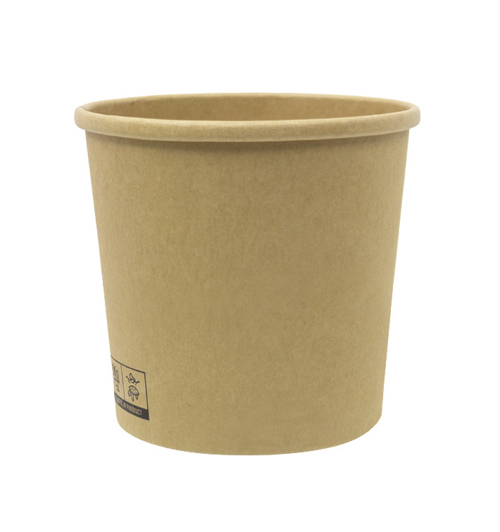 Tarrina de Cartón Kraft-Kraft 350ml Ø9,0cm (25 Uds)