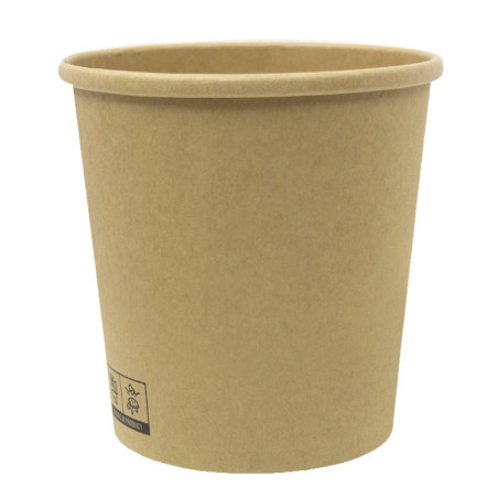 Tarrina de Cartón Kraft-Kraft 450ml Ø9,5cm (25 Uds)