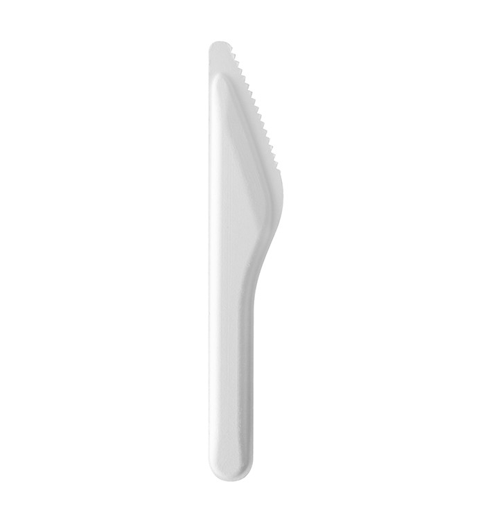 Cuchillo de Fibra Moldeada Blanco 16cm (1.000 Uds)