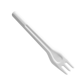 Tenedor de Fibra Moldeada Blanco 16,5cm (50 Uds)