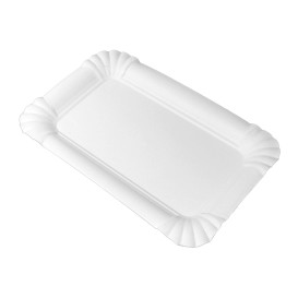 Bandeja de Cartón Rectangular Blanca 12x19cm (50 Uds)