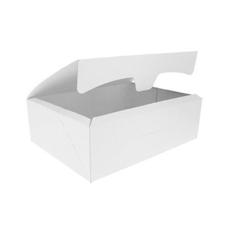 Caja Pastelería Cartón 18,2x13,6x5,2cm 500g Blanca (250 Uds)