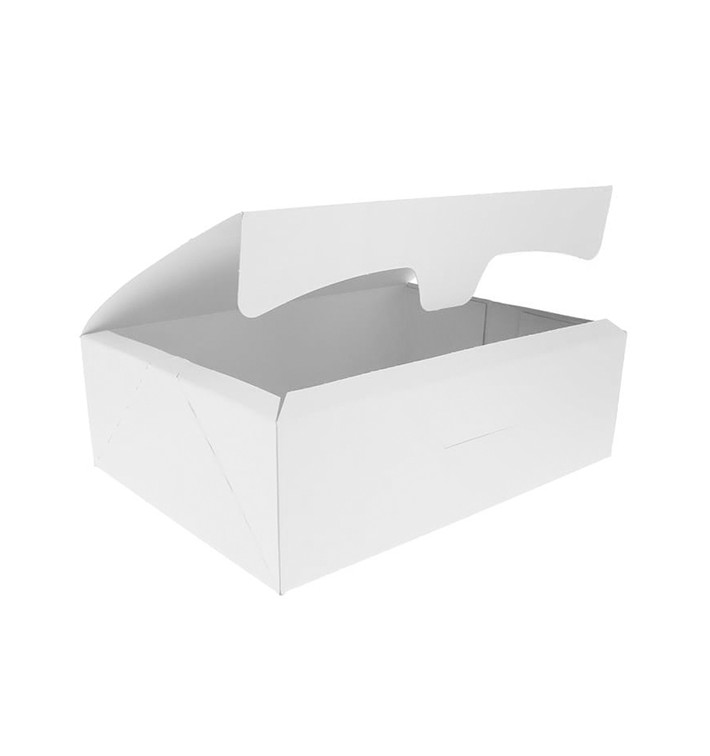 Caja Pastelería Cartón 20,4x15,8x6cm 1Kg Blanca (20 Uds)