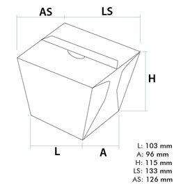 Caja de Comida para Llevar Wok Kraft 950ml (125 Uds)