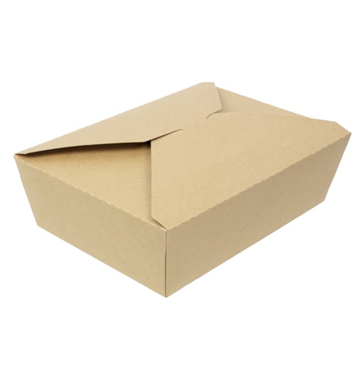 Caja de Cartón Kraft Comida para Llevar 1.900ml (25 Uds)