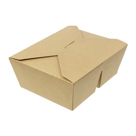 Caja de Cartón Kraft Comida para Llevar 2C 1.000ml (25 Uds)