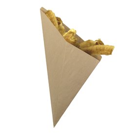 Cono de Papel Antigrasa Kraft 39cm 600gr (1.600 Uds)