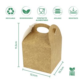 Caja de Menú Kraft 131x131x115mm (25 Uds)