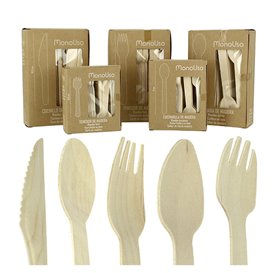 Tenedor de Madera Eco 16cm (100 Uds)