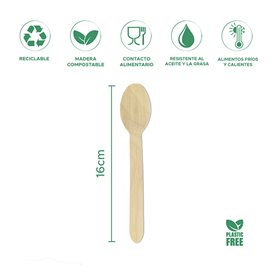 Cuchara de Madera Eco 16cm (3.000 Uds)