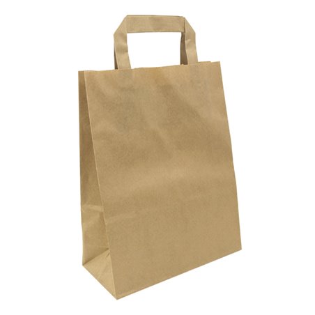 Bolsas de Papel Asa Plana Kraft 70g/m² 22+10x28cm (25 Uds)