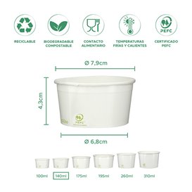 Tarrina de Cartón para Helados Ecológica 140ml (2.100 Uds)