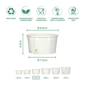 Tarrina de Cartón para Helados Ecológica 175ml (2.000 Uds)