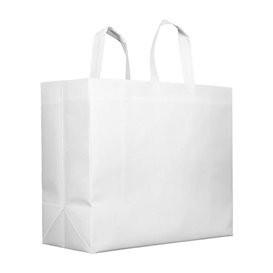 Bolsa Tela TNT PREMIUM Grande Blanca 45+20x40cm (25 Uds)