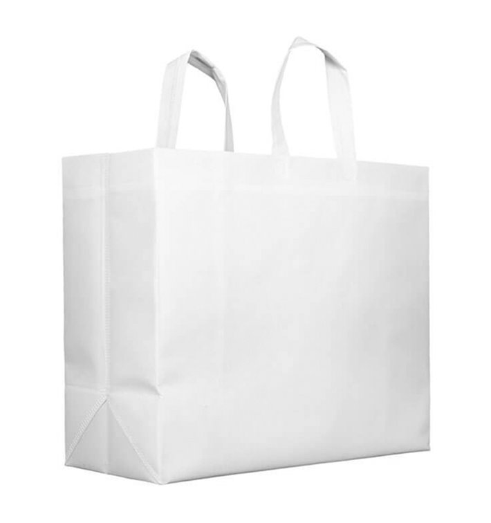 Bolsa Tela TNT PREMIUM Grande Blanca 45+20x40cm (25 Uds)